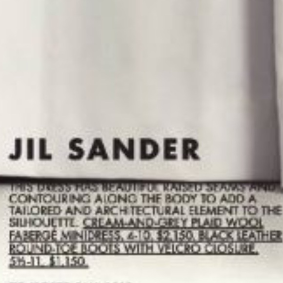 Jil Sander Cream Plaid Mini Dress - Picture 7 of 8